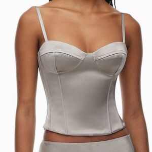 Aritzia Ten Dazzle Satin Sweetheart bustier top sz 6